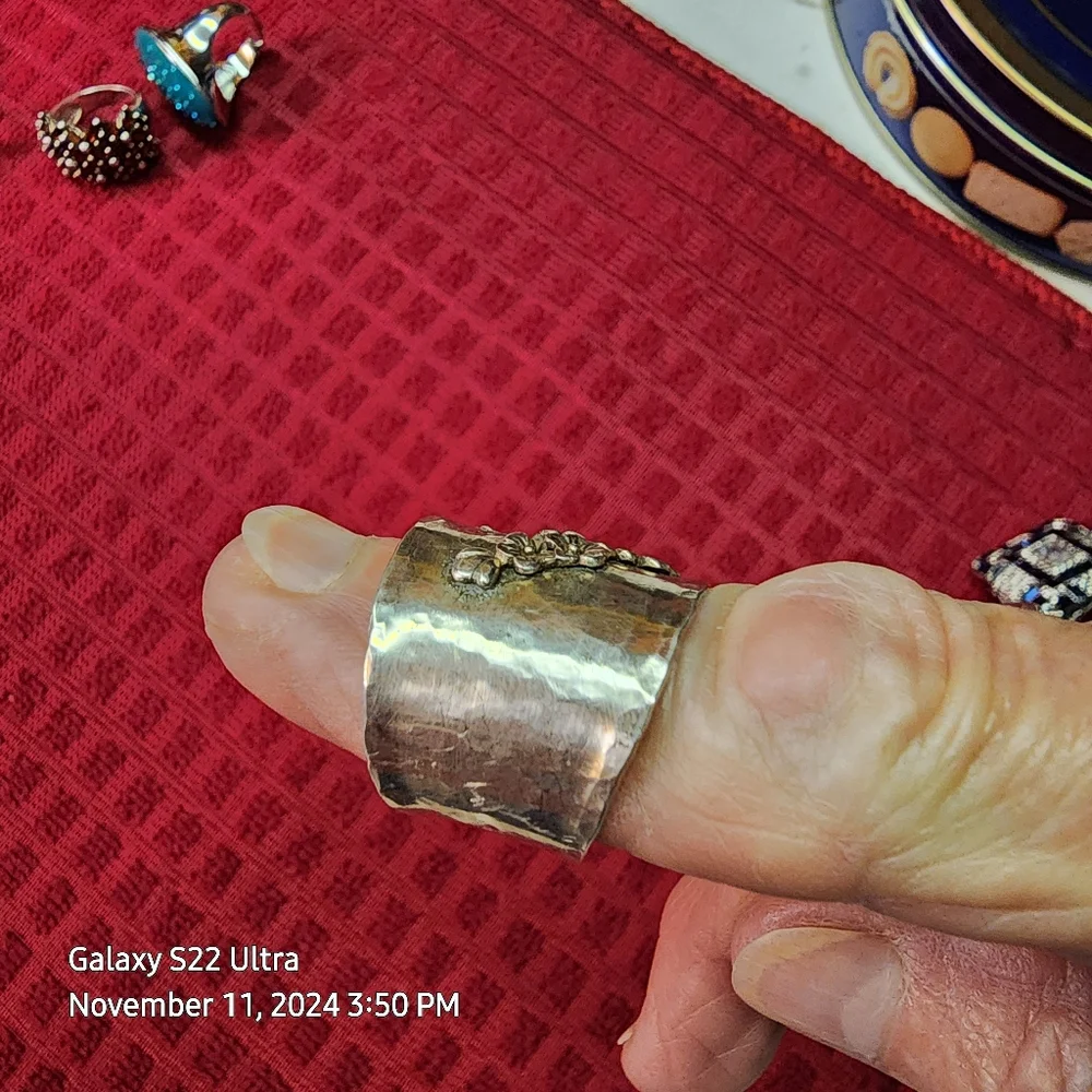 Gorgeous One Of A Kind Custom 9.25 Sterling Silver Handmade Ring (size 8) - Picture 2 of 7